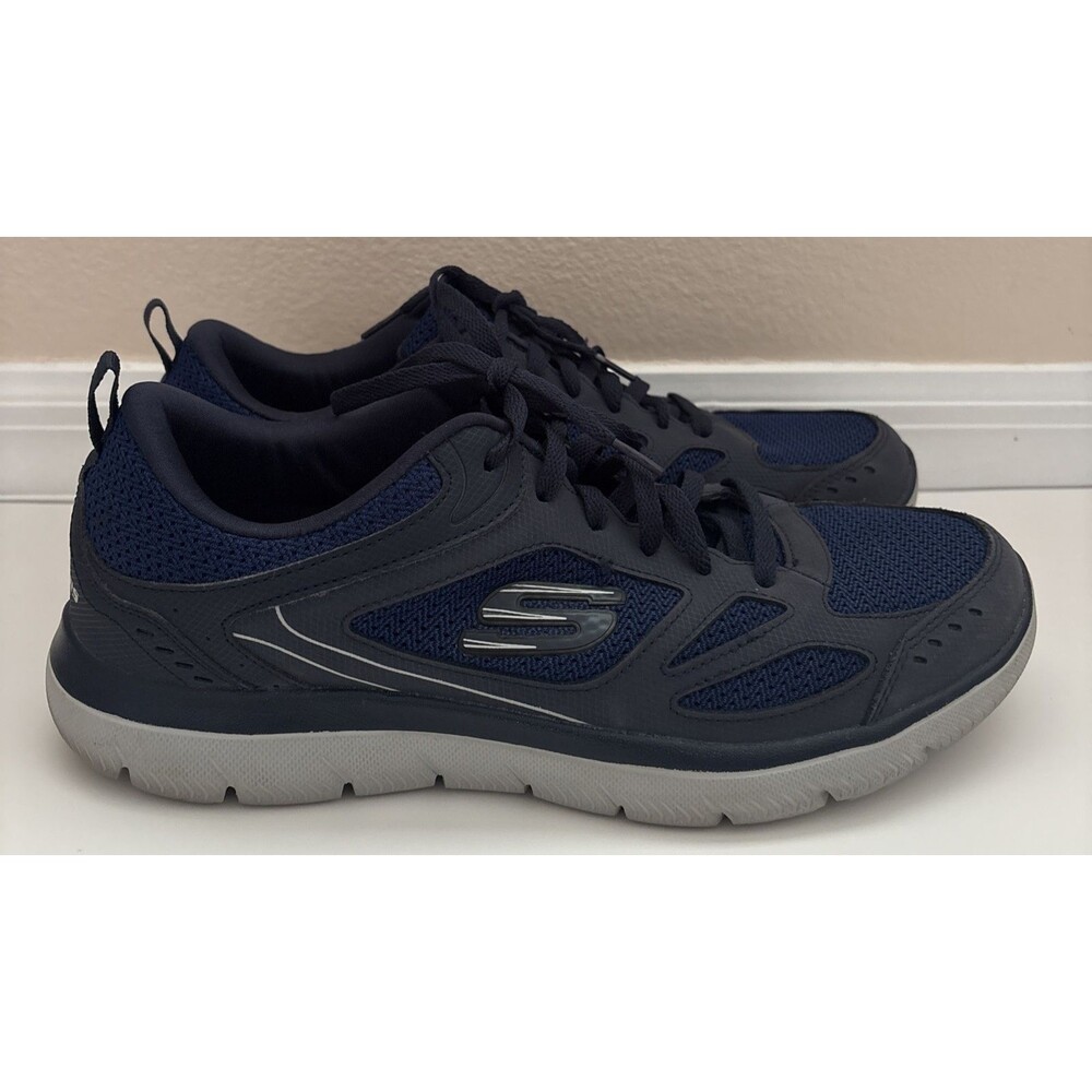 Skechers Summits South Rim Mens Blue Athletic Running Shoes Sneakers Sz 10